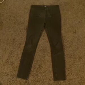 Green paige leather moto pants. Excellent condition.